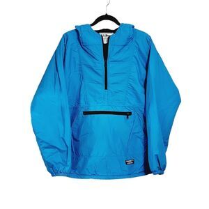L.L. Bean vintage jacket blue  hooded fleece lined pullover Anorak XL Gorpcore